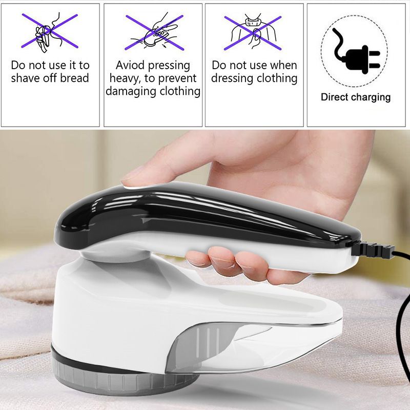 Washable Electric Fabric Shaver and Lint Remover, Rechargeable Sweater Defuzzer with 1 Free Extra Blades and brush, Quickly and Effectively Remove Fluff, Fuzz, Bobbles for Clothes, White