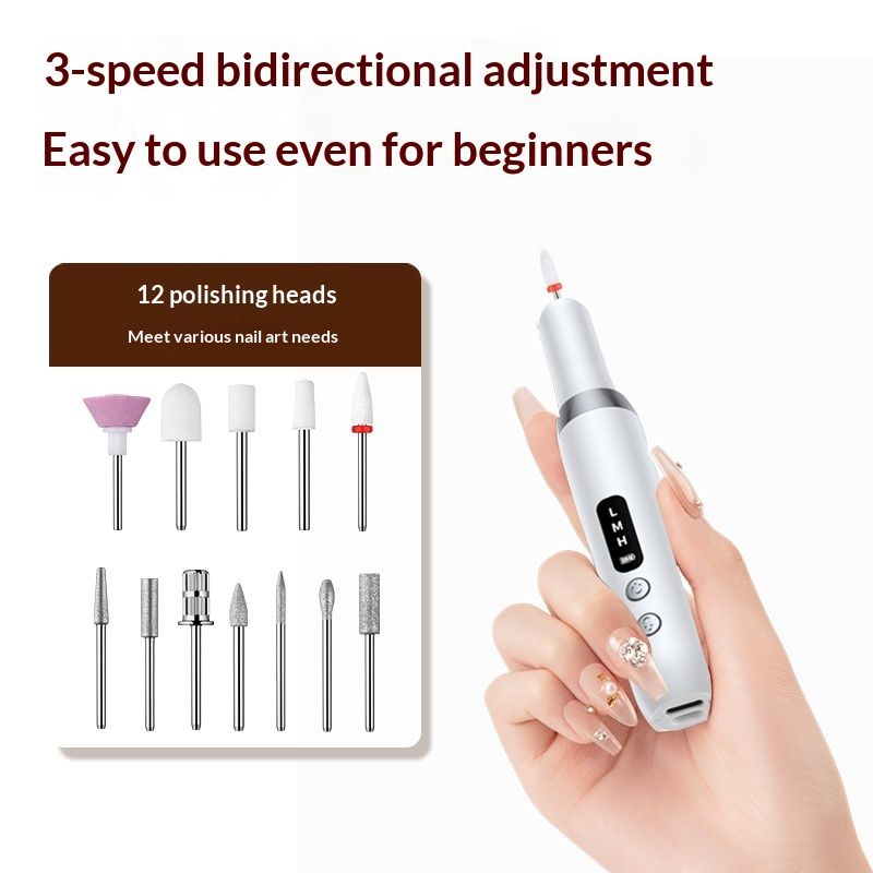 Portable Electric Nail Drills, Manicure and Pedicure Sets for Grinding,polishing and Trimming,Rechargeable Pedestal Nail Polisher