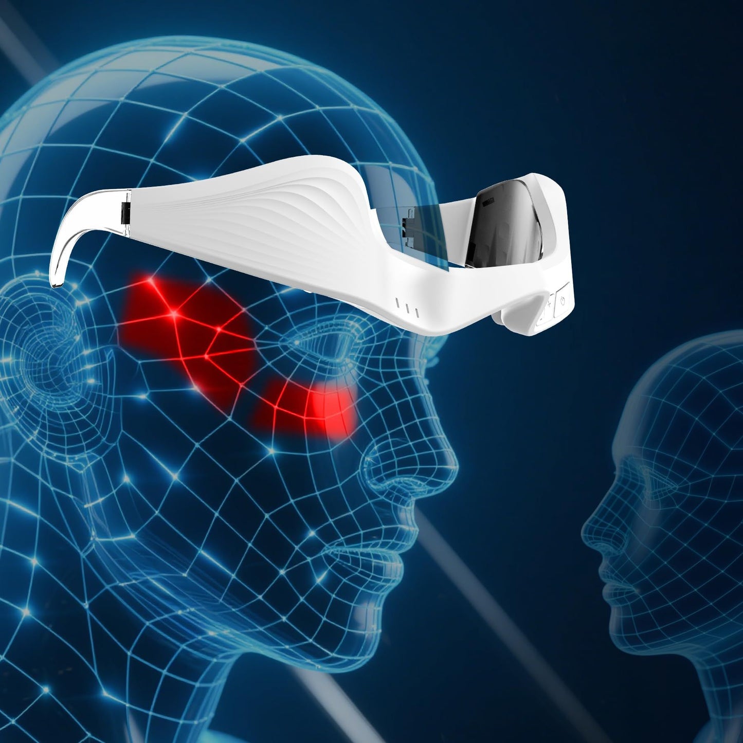 Red Light Eye Massager,Red Light Glasses,Under Eye Light Therapy Device,Red Light Beauty Device Eye Massage Light-Weight,Reducing Dark Circles,Puffiness,Wrinkles (Milky)