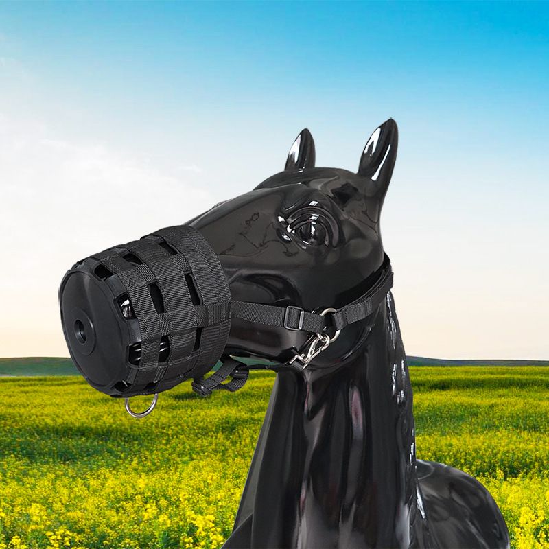 Durable Ventilated Grazing Muzzle with Attached Breakaway Halter - Lightweight Horse Muzzle, Supports Natural Grazing, Restricts Food Intake,（Size small）