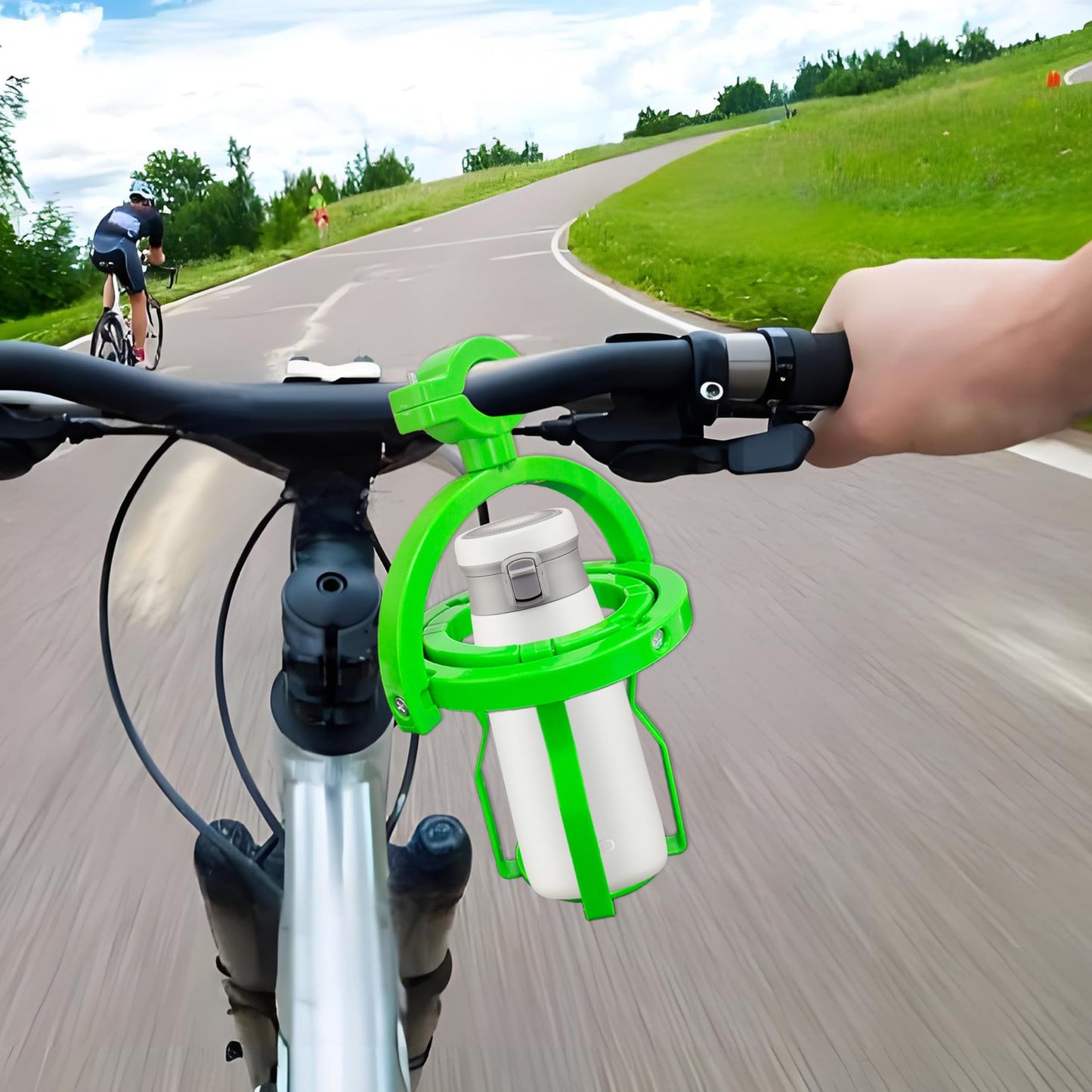 Gyroscope Cup Holder, 360 ° Rotatable No Spill Cup Holder, Gimbal Gyro Self Leveling Universal Drink Holder for Truck, Tractor, Bus Driver (Green)