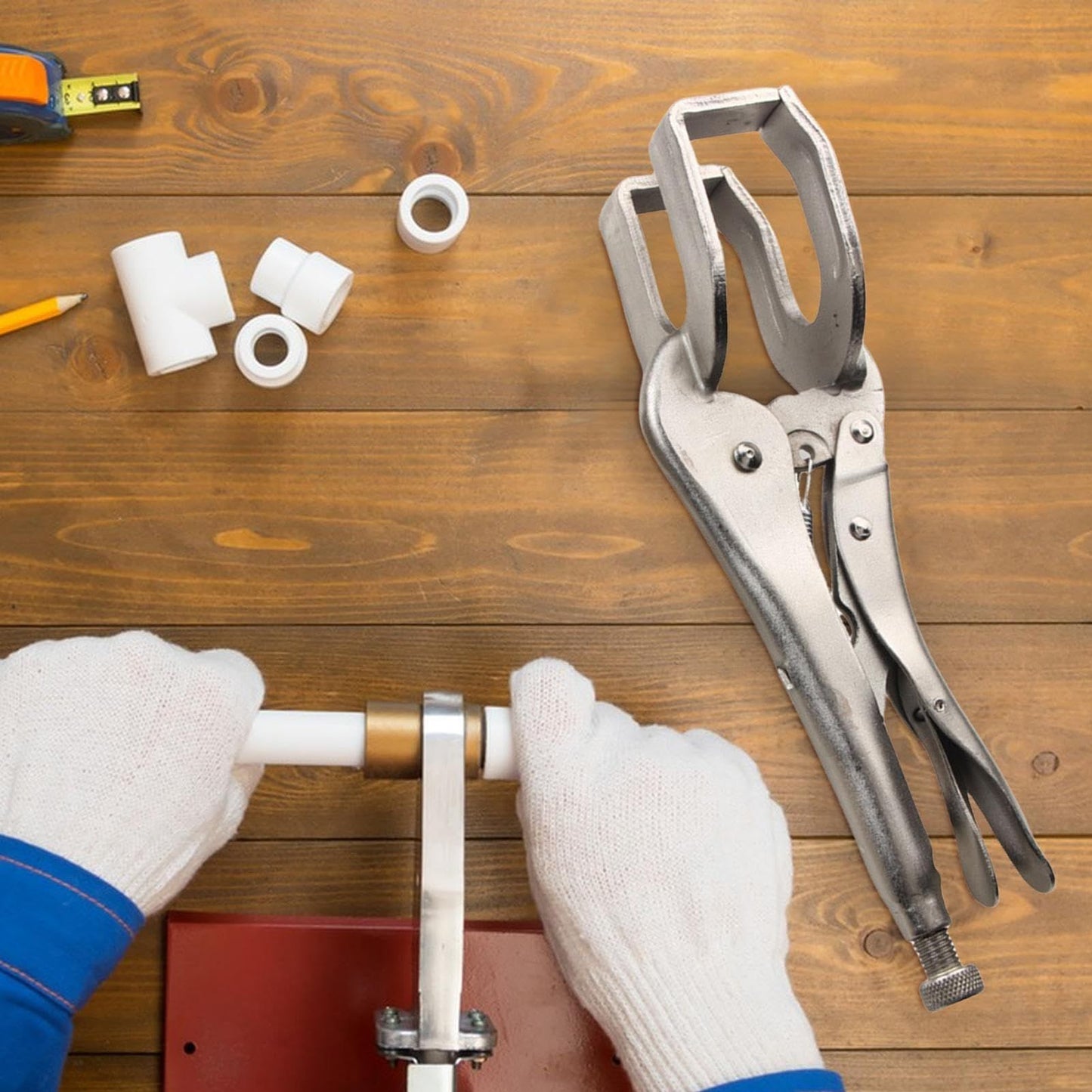 10" LOCKING PLIERS & WELDING CLAMP, Locking Pliers Vise Tools Quick-Lock Release For Easy Removal Clamping