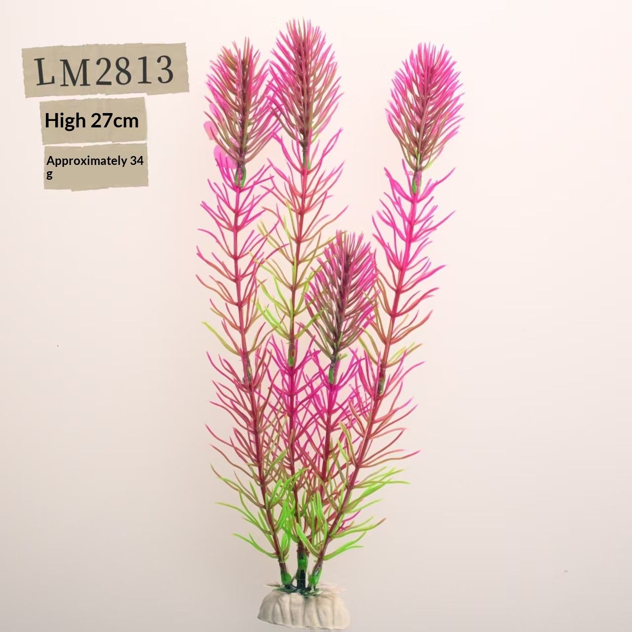 3 pack Aquarium Decor Fish Tank Decoration Ornament Artificial Plastic Plant Green 27cm Pink/Purple/green, 3-Pack