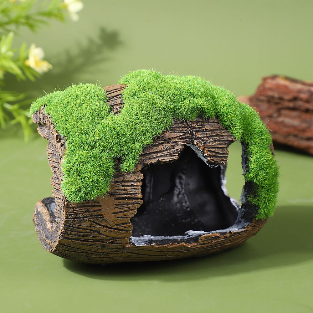2 Pcs Aquarium Resin Driftwood Decoration Log Fish Tank Cave Hideout Wood Decor Freshwater Betta Ornament Aquarium Decorations