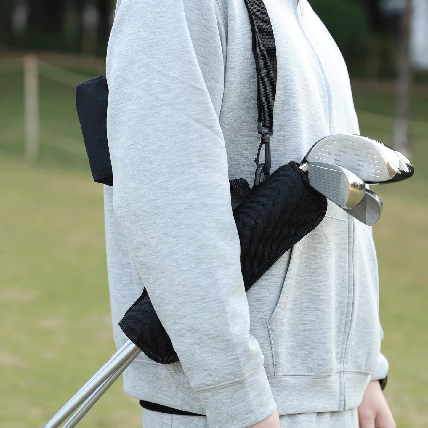 Foldable Golf Club Carry Bag, Portable Sunday Pencil Bag, Lightweight Waterproof Training Case, Holds 3-6 Clubs(30*20.3cm）