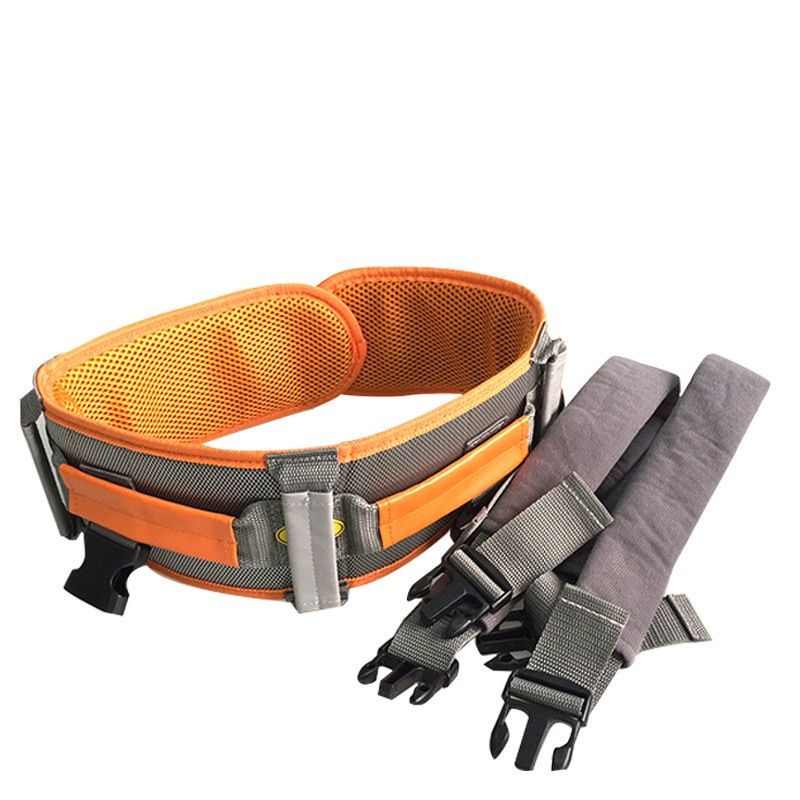 Upgraded  Buckle Gait Belt with Detachable Leg Straps Medical Transfer Belt Lift Belt for Elderly & Disabled Stairlift Patients Senior Walking Assistance Disability Aids (Orange)