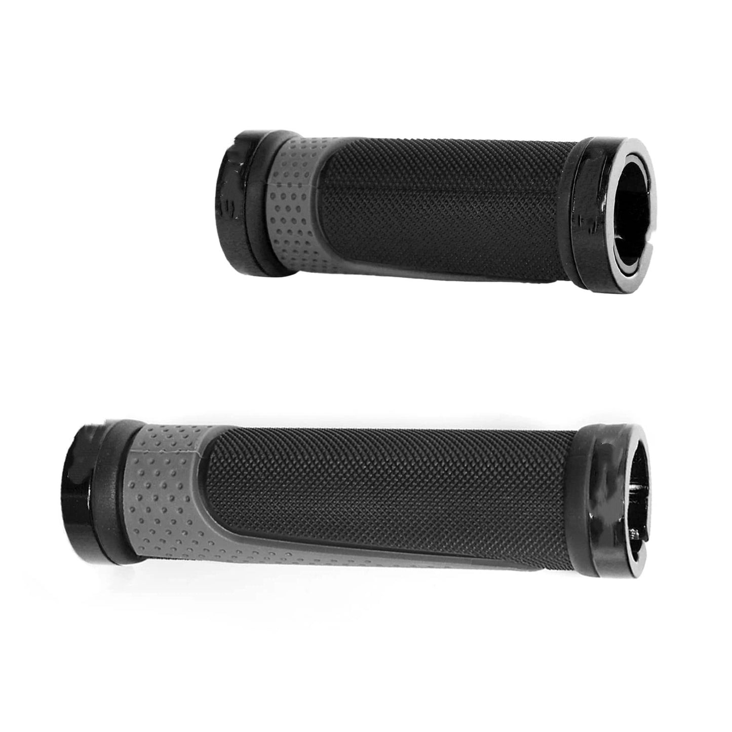 Lightweight Bicycle Grips - 125mm & 90mm, Inner diameter 22mmAnti-Slip, Suitable for Mountain Bikes(black gray)