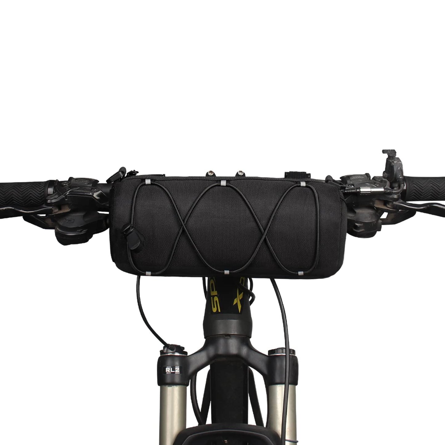 Bike Handlebar Bag, Bicycle Front Bag Shoulder Bag Storage Bag with Shoulder Strap for Road Mountain Bike Cycling Travel（black,22*11*11cm)