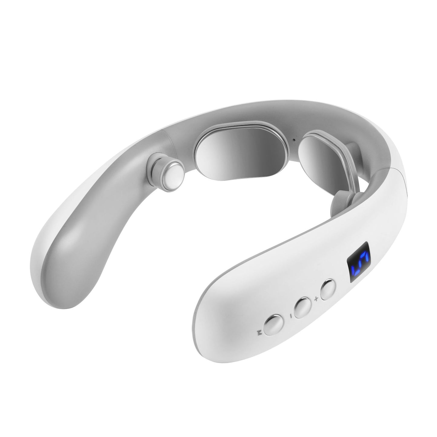 Neck Massager with Heat, Electric Pulse Neck Massager for Pain Relief, Wireless  Intelligent Massager for Women（white,15.3*13.9*3.45cm)