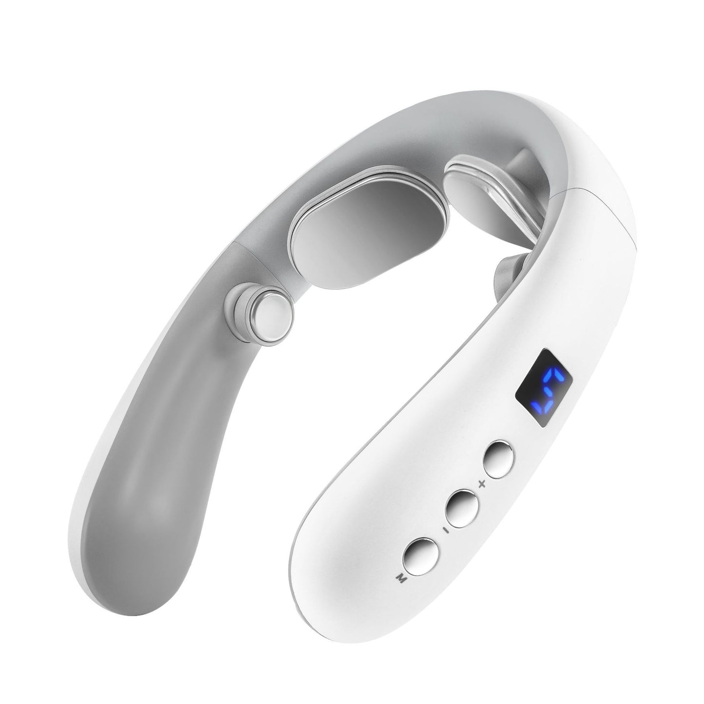 Neck Massager with Heat, Electric Pulse Neck Massager for Pain Relief, Wireless  Intelligent Massager for Women（white,15.3*13.9*3.45cm)