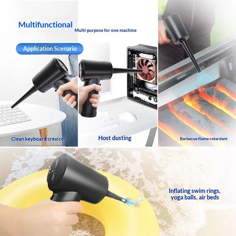 Compressed Air Duster, Electric Air Blow Portable Keyboard Cleaner with LED Light, Rechargeable Dust Off Cordless Air Duster for Computer, Car, Electric Devices