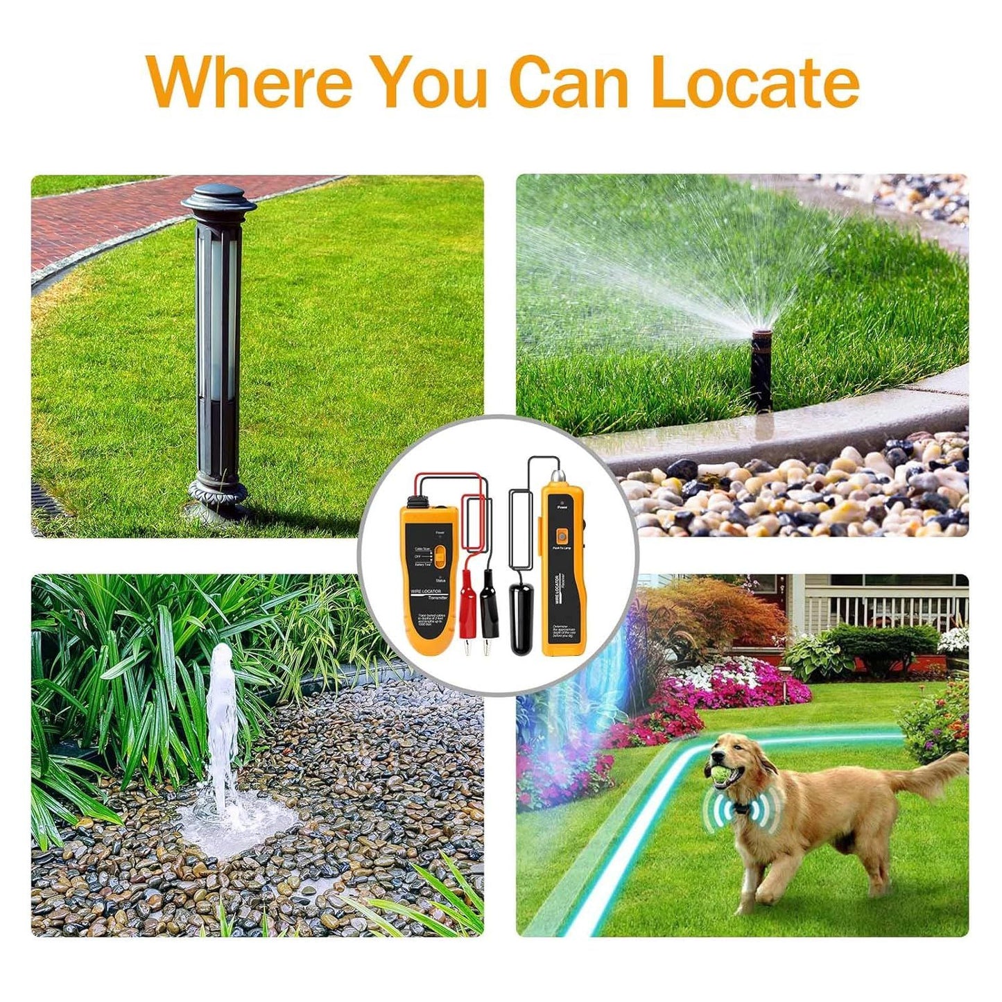 Underground Cable Locator, Wire Tracer Cable Tester for Dog Fence Cables Irrigation Control Wires
