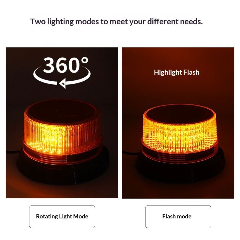 Magnetic Wireless Beacon Light, Rechargeable Emergency Flashing Warning Battery Operated Strobe Lights for Truck Vehicle, with Cigarette Lighter Plug, Amber