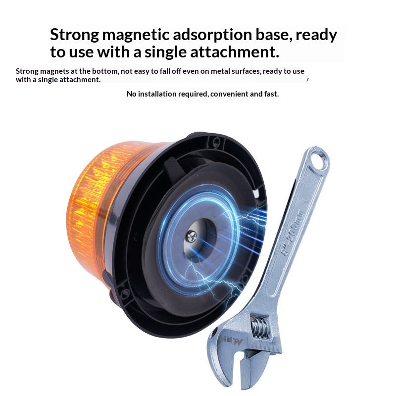 Magnetic Wireless Beacon Light, Rechargeable Emergency Flashing Warning Battery Operated Strobe Lights for Truck Vehicle, with Cigarette Lighter Plug, Amber