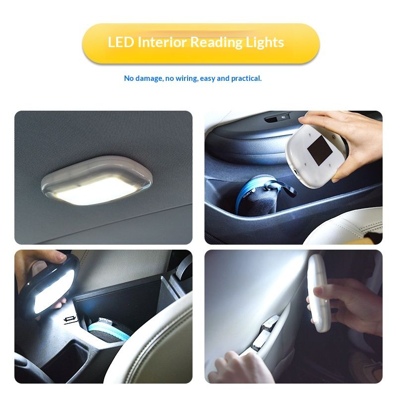 Car LED Lights Interior Battery Powered,USB Charging 10LED Small Wireless Dome Light Inside,RV Camper Shell Ceiling Roof Lights,Trunk Light