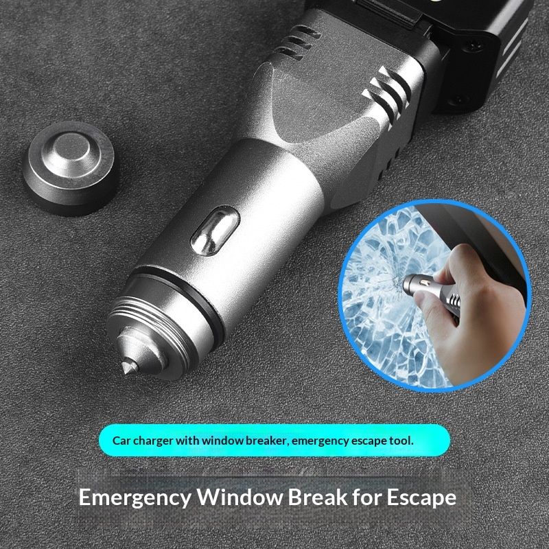 Rechargeable Flashlight, Small Car Charger Flashlight, Emergency Automobile Flashlight with 4 Lighting Modes, 12V Car Plug for Car