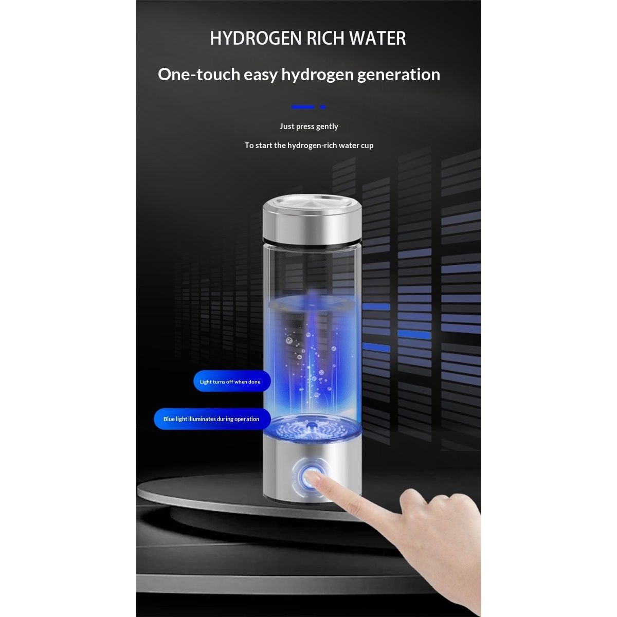 Hydrogen Water Bottle,3Min, Portable 15.2OZ, Rechargeable Hydrogen Water Bottle for Travel, Home, Office – Gift for Family & Friends (Silver)