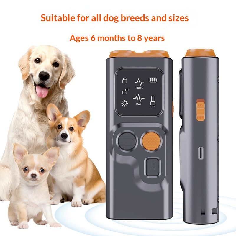 Dog Bark Deterrent Devices, Ultrasonic Anti Barking Device for Dogs Can Stop Bad Behavior, Portable Dog Training Device, with HD Display and LED Flashlight, No Need Yell Or Swat, Just Point to A Dog