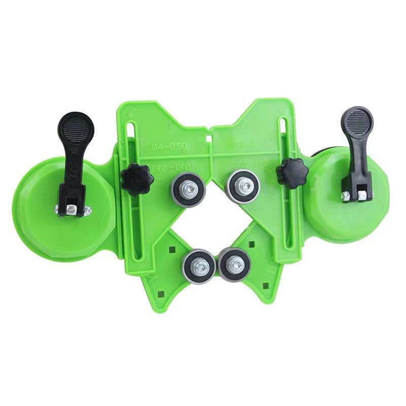 Hole Saw Guide Jig Fixture, 4mm - 83mm Adjustable Punch Locator Drill Guide Glass Drilling Jig with Double Vacuum Suction Bases for Ceramic Glass Marble（140*265mm  ）