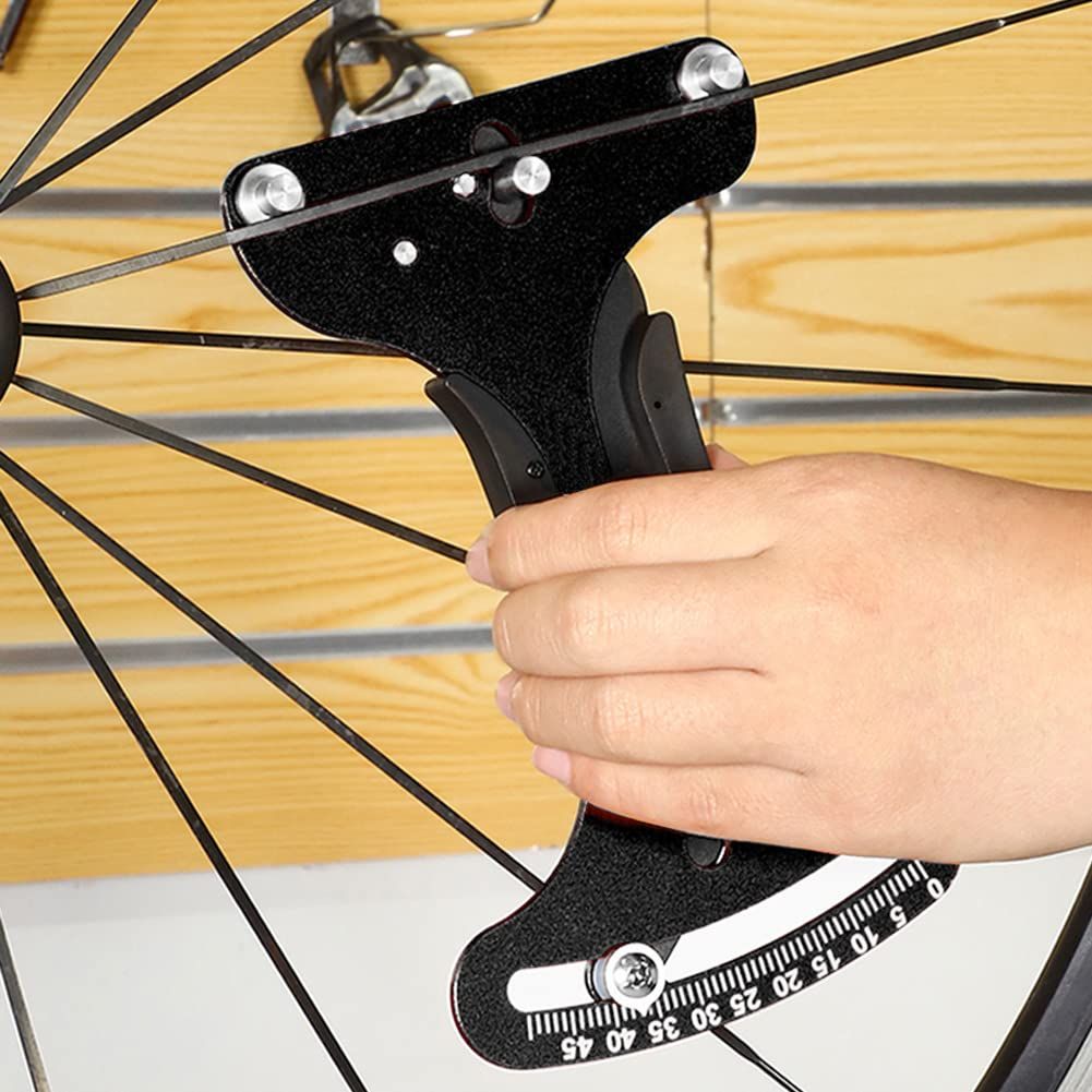 Bicycle Spoke Tension Meter Measuring Tool Aluminum Alloy Bicycle Wheel Repair Tool Spoke Wire Tension Adjustment Tool for Cycling Wheel Spokes Check or Correction（19.5*11.5cm)