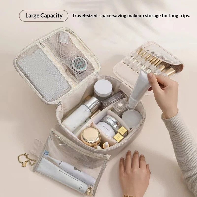Travel Makeup Bag Large Capacity Cosmetic Organizer Waterproof Toiletry Bag Cosmetic Storage Bag for Women Girls Gift