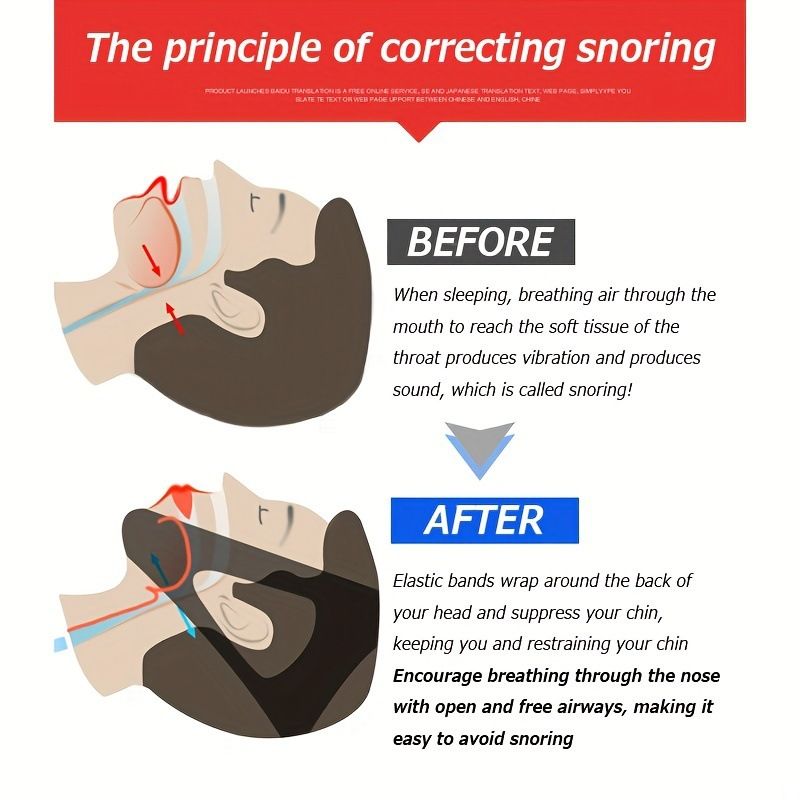 Chin Strap - Anti Snoring Chin Strap for Users, Chin Strap Effective Snore Stopper Anti Snore Devices Chin Strap