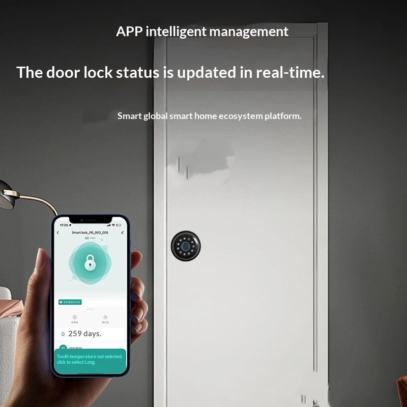 Fingerprint Door Lock, Smart Fingerprint Door Knob with Keypad, Biometric Door knobs with App Control, Auto Lock Door Lock with Code, Keyless Door Knob with Locks for Bedroom, Home,Office-Matte Black
