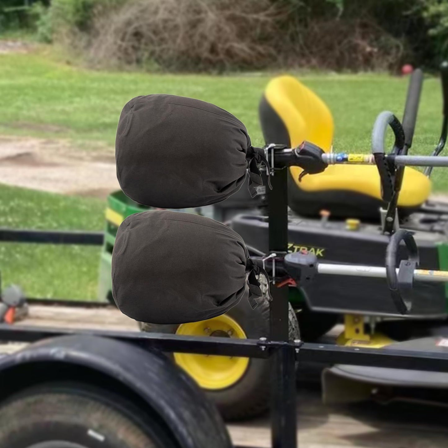2 Pcs Weed Eater Covers, Waterproof Trimmer Engine Covers, 420D Heavy-duty Oxford Ripstop, Black, Adjustable, 12.8 x 17.3 Inches
