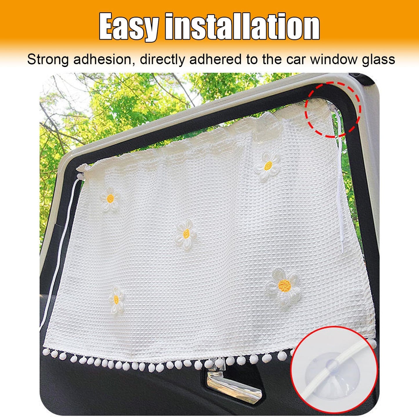 2 pack Car Side Window Sun Shade Privacy Curtain for Baby - Blackout UV Protection Car Window Shades with Suction Cup for Back Seat - Cute Auto Camping Windows Screen Shades (Five Small Flowers)