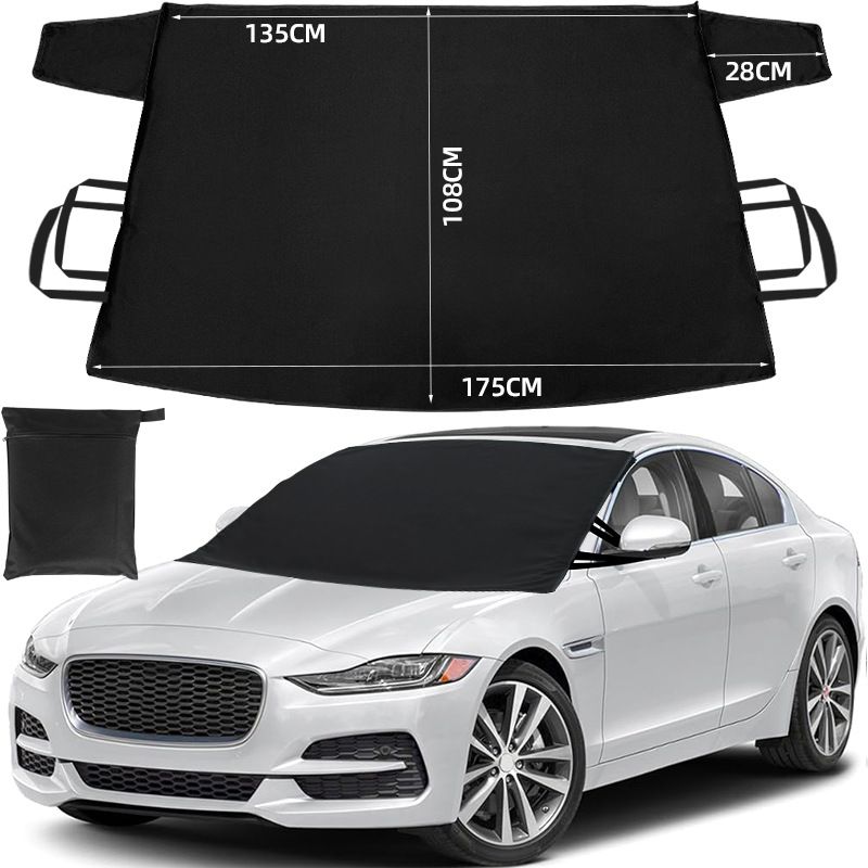 Windshield Cover for Ice and Snow - Universal Fit for Car, SUV, Truck, Heavy Duty 600D Oxford Fabric Frost Protector for Ice & Sleet, Includes Anti-Theft Straps, Medium (69"x42")