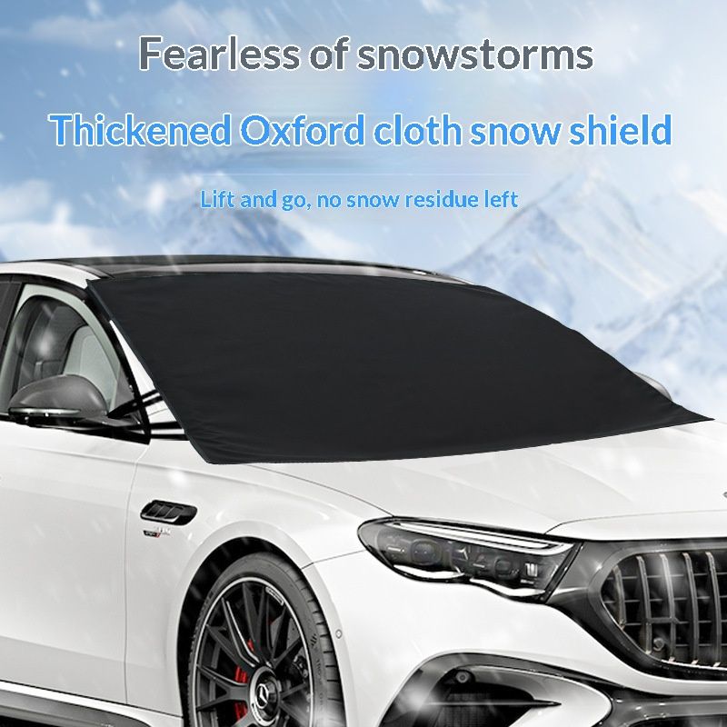 Windshield Cover for Ice and Snow - Universal Fit for Car, SUV, Truck, Heavy Duty 600D Oxford Fabric Frost Protector for Ice & Sleet, Includes Anti-Theft Straps, Medium (69"x42")