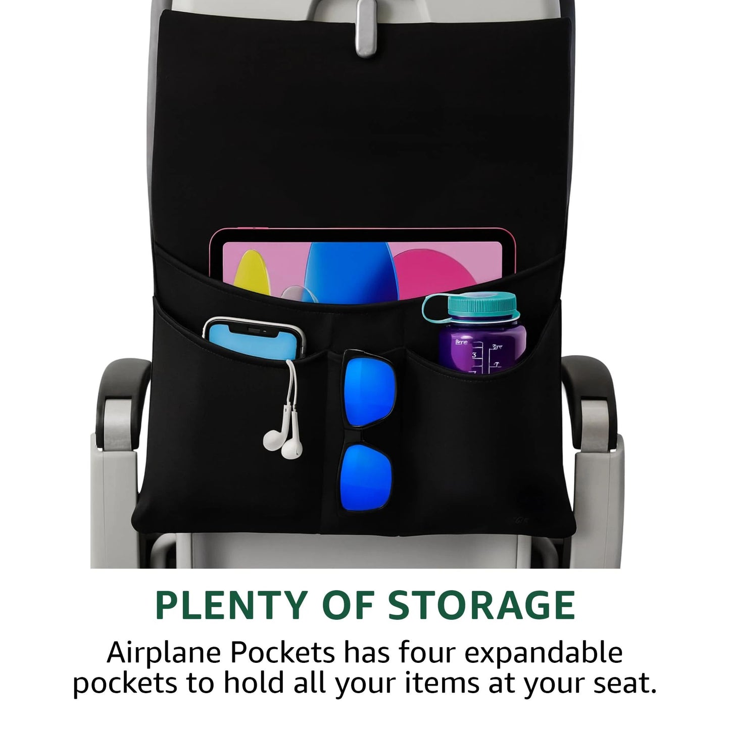 Airplane Pockets - Airplane Accessories - Plane Travel Essentials - Travel Organizer - Seat Storage Organizer - Air Travel Essentials - Seat Back Organizer