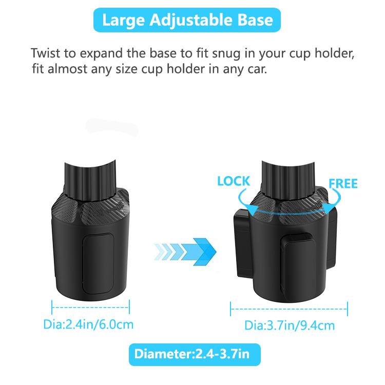 Larger Cup Holder Tray, Car Food Tray for Eating, Detachable 3 in 1 Car Cup Holder Expander and 360° Rotating Car Cup Holder Tray Table with Phone Holder, Road Trip Essentials