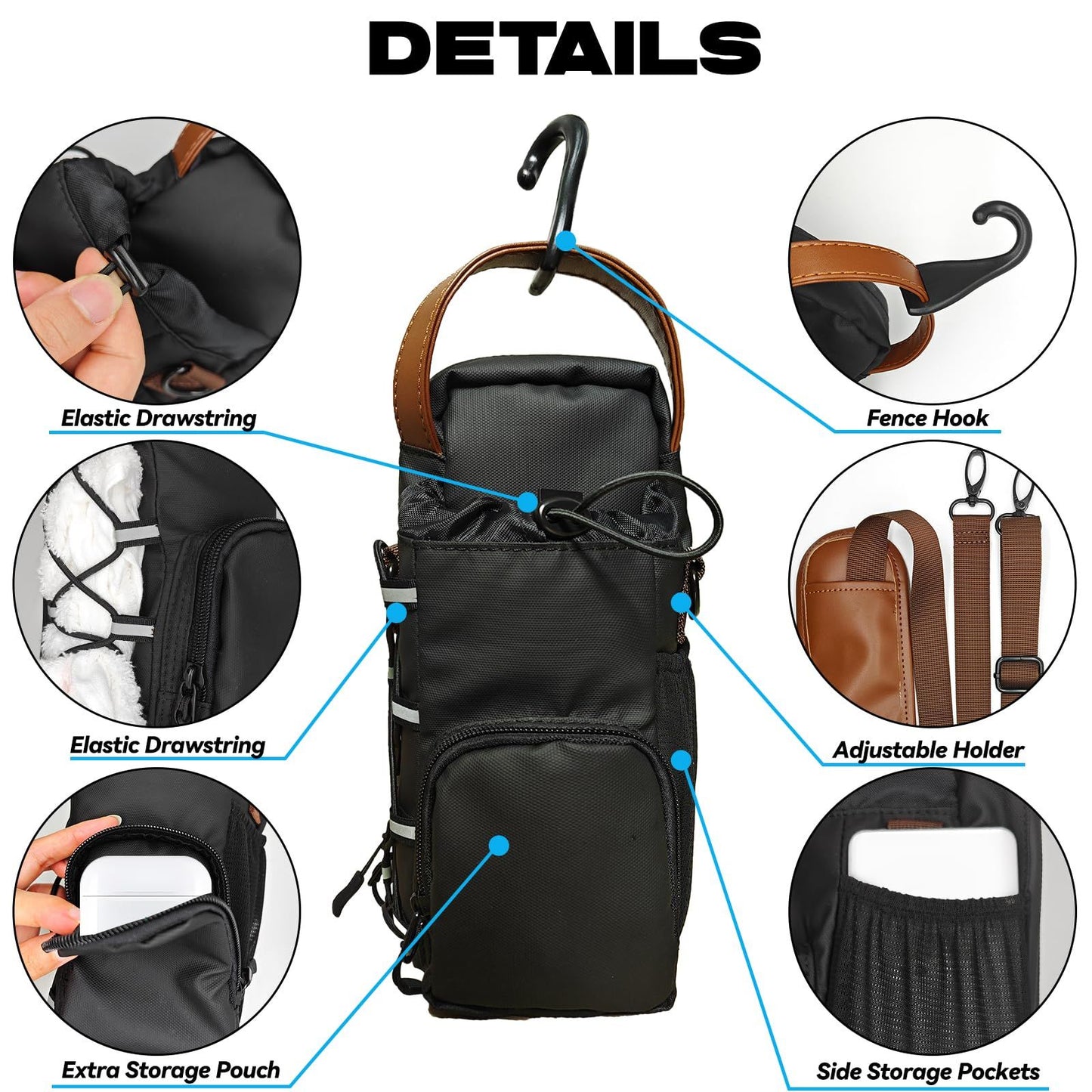 Magnetic Gym Bag,Magnetic Water Bottle Holder for Gym,Small Gym Bag for Men and Women,Gym Gifts & Gym Accessories（Excluding kettle）