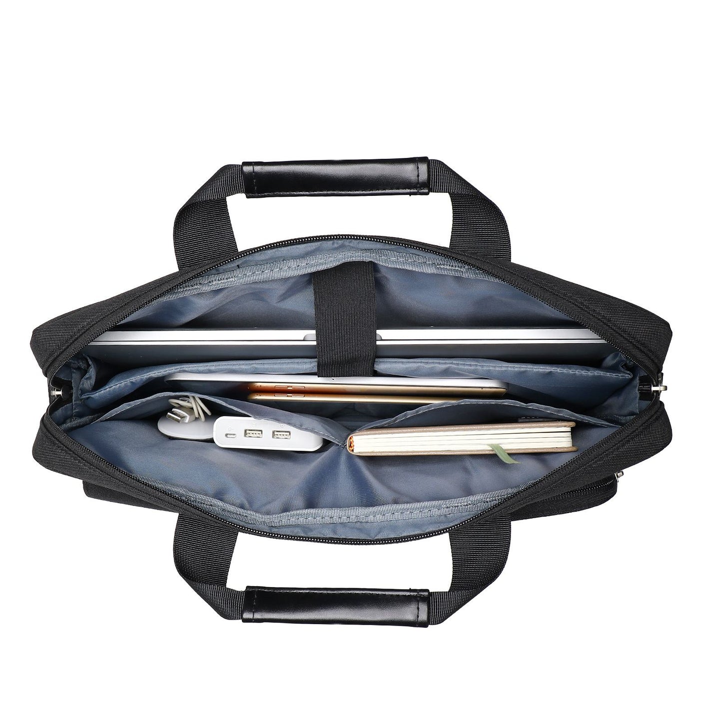 Protective Laptop Case 13 inch Laptop Sleeve, Open Bag with 2 Raised&1 Flapover&1 Handle&Belt, Laptop Case with Handle Black
