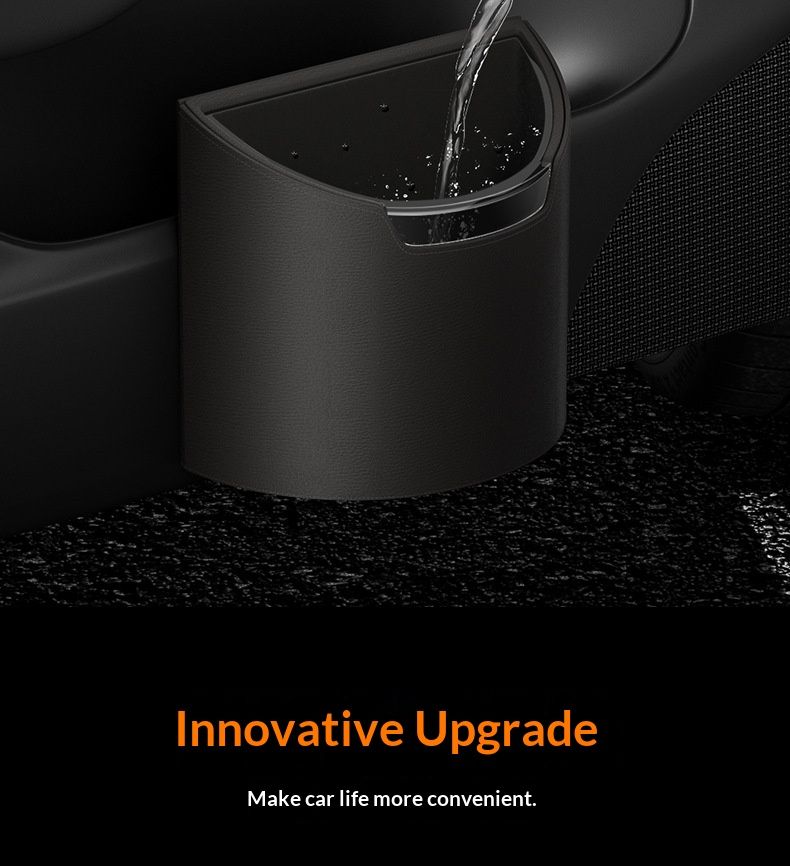 Leakproof Car Trash Can,Mini Car Trash Bin for SUV and Truck,Small Removable Liner Garbage Can,Waterproof Automotive Trash Can for Vehicle,Home,Office,Multipurpose,Easy to Clean (Black)