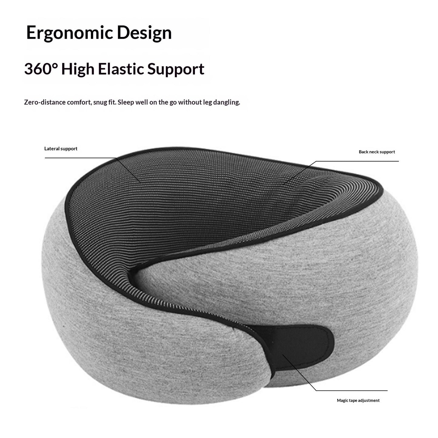 Travel Neck Pillow, Pure Memory Foam Neck Pillow for Airplanes, Comfortable Breathable Cover, 360 Degree Support Ergonomic Design Best for Sleeping Plane Train Travel Essentials