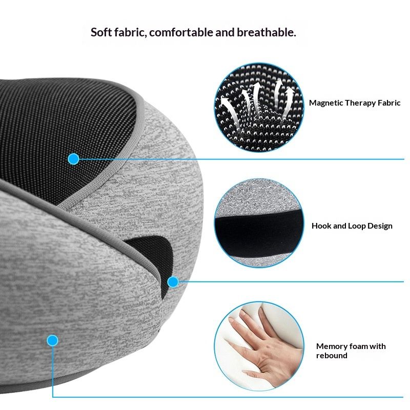 Travel Neck Pillow, Pure Memory Foam Neck Pillow for Airplanes, Comfortable Breathable Cover, 360 Degree Support Ergonomic Design Best for Sleeping Plane Train Travel Essentials