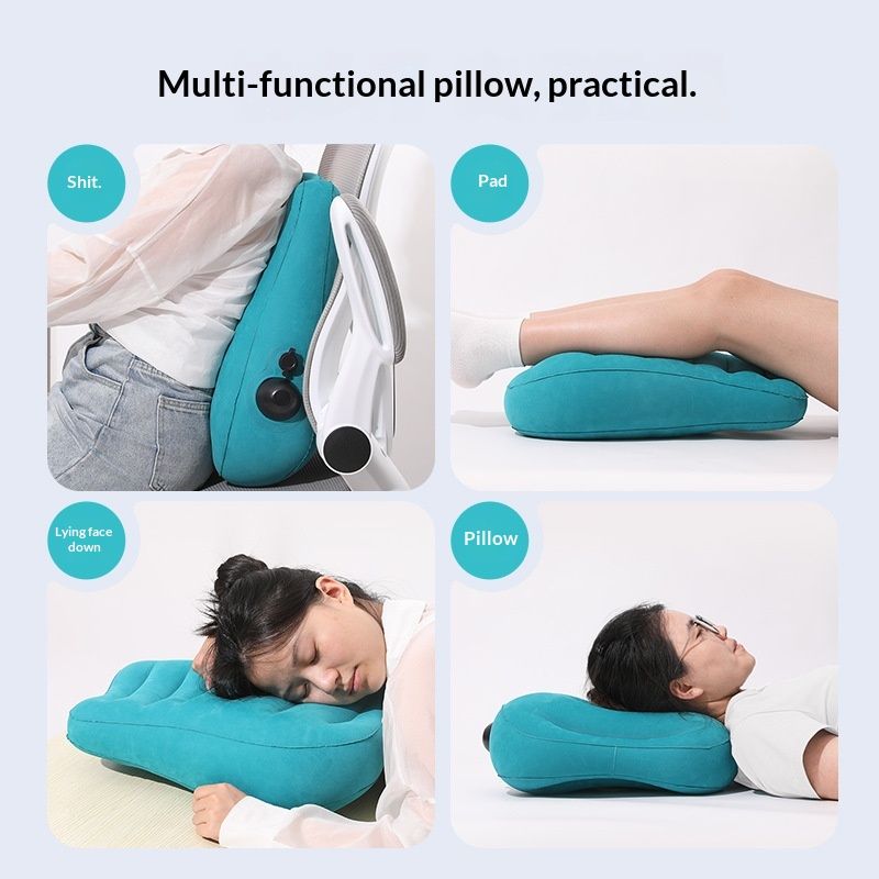 Inflatable Lumbar Support Pillow for Travel Seat and Office Chair, Back Support Pillow for Airplane Travel and Car, Lumbar Pillow for Lower Back Pain Relief and Improve Posture, Easy to Carry