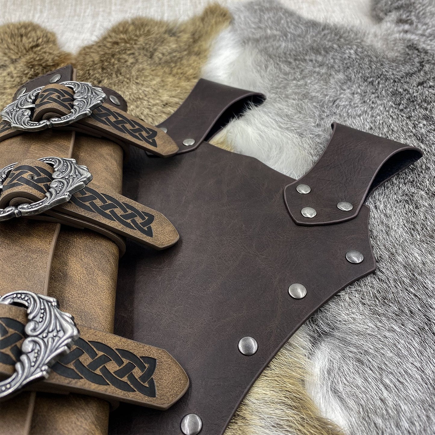 Medieval Faux Leather Sword Frog, Vintage Middle Ages Sword Holster, Mercenary Knight Adjustable Dagger Holster