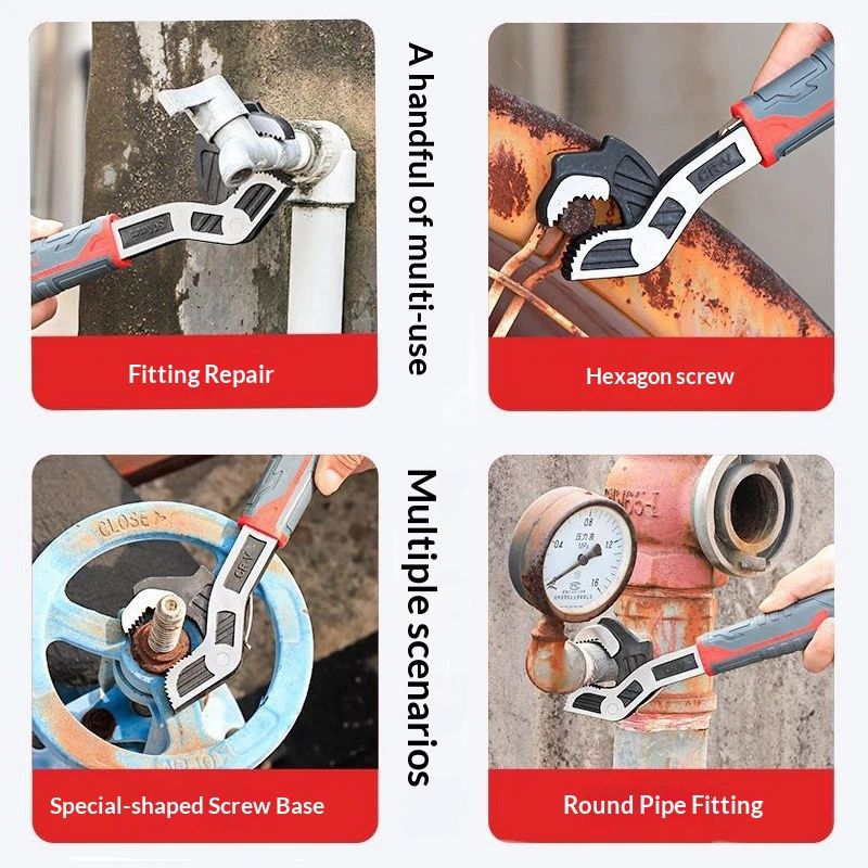 6 Inches Multifunctional Adjustable Wrench, Automatic Size Adjustment Self-locking Wrench, 7-15mm Spring QuickWrench, Suitable for Pipeline Maintenance, Pipe Clamp, etc.