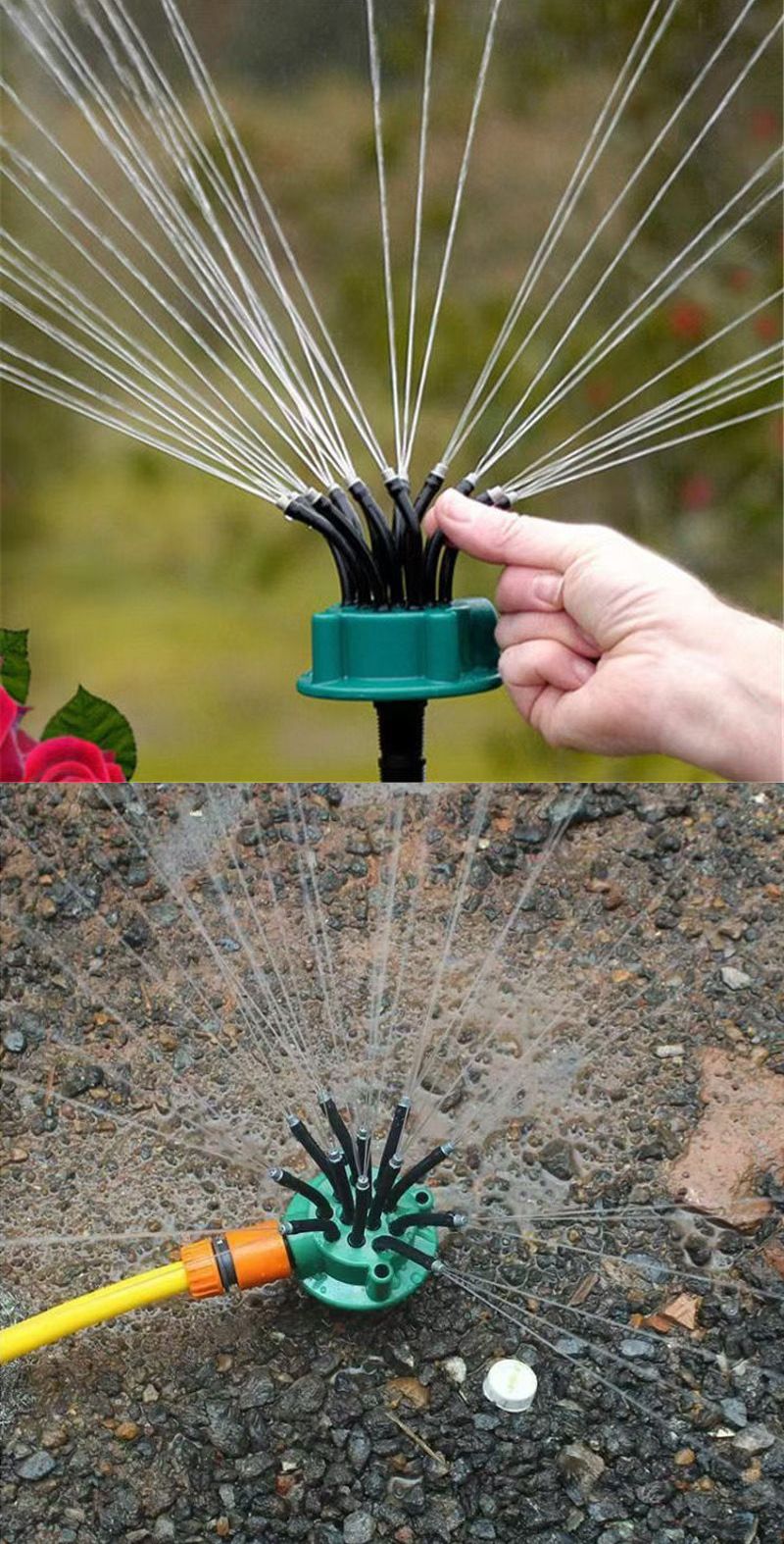 Flexible Lawn & Garden Sprinkler Garden Spray 360° Automatic Watering System, 12-Tube  Sprayer for Watering, Hands-Free Lawn and Plant Watering