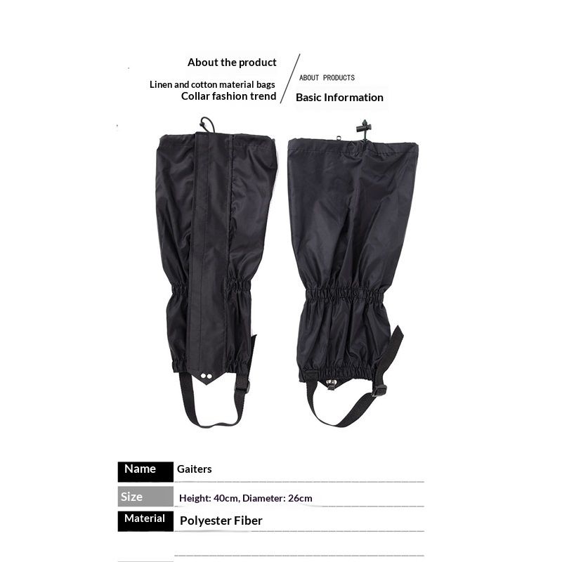Waterproof Leg Gaiters Boot Shoe Cover  Nylon Snow Proof Hiking Leggings For Men & Women Hiking, Skiing, Walking, Climbing, Hunting black