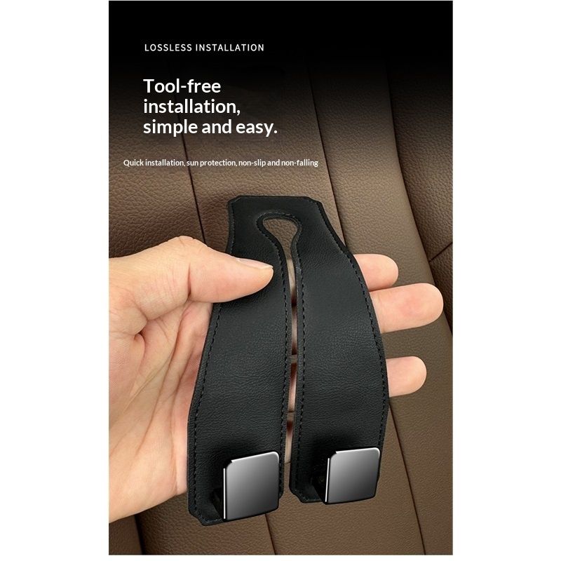 2 Pack Car Seat Back Storage Hooks - Headrest Hooks for Purses and Bags, Universal Hidden Multifunctional (Black)