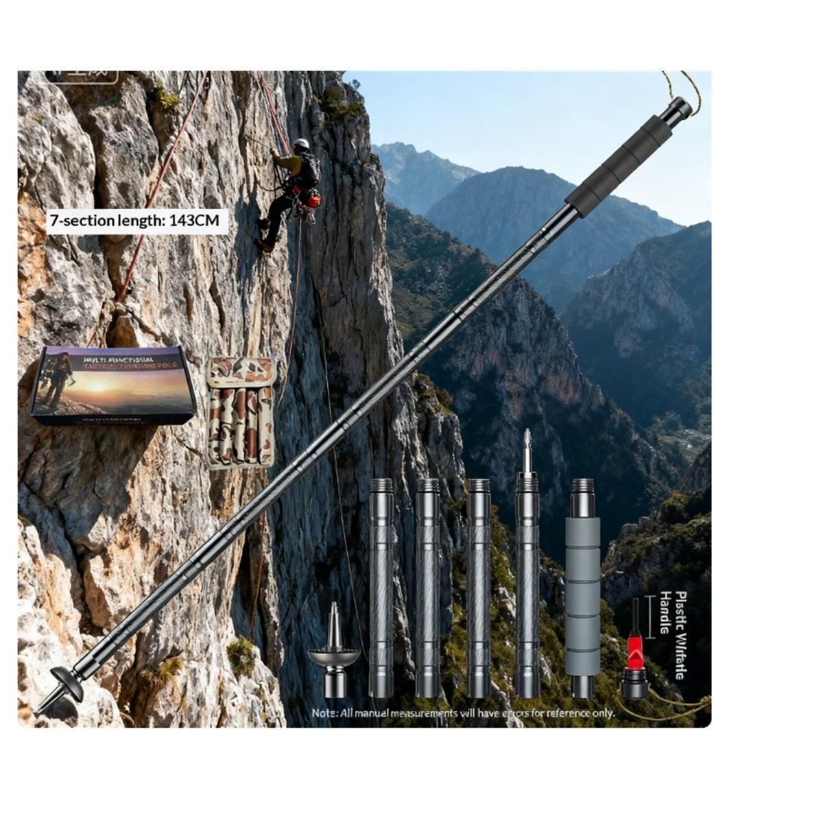 Hiking Pole Detachable Lightweight for Hiking Stick Walking Pole for Man Women Hiking Stick Walking Staff - Outdoor Multitool