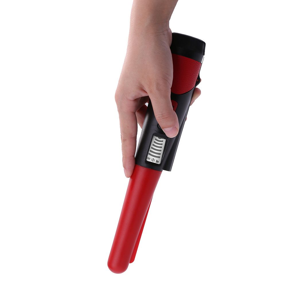 Metal Detector Pinpointer for Adults & Kids Fully Waterproof Underwater Metal Detector Wand Handheld Pin Pointer with LCD Screen & LED Light, 360°High Sensitivity Accuracy Detection, Red