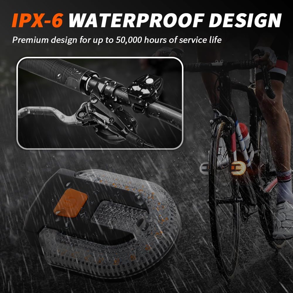 4Pcs Turn Signals for Bicycles with Alarm, USB Charging Remote Control Split/Integrated Bike Tail Light Rear Lights Can be Mounted on Front and Rear of Bicycle