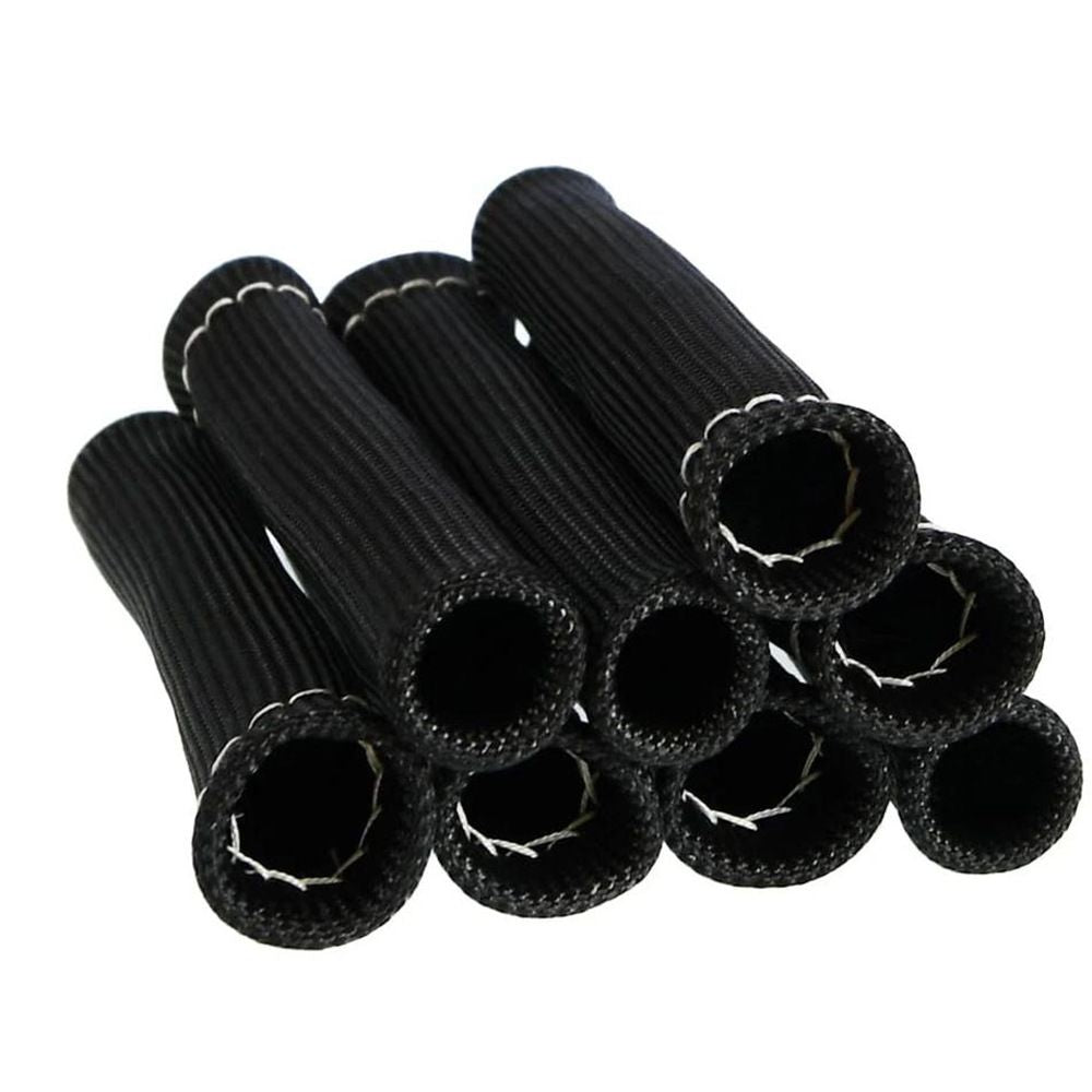 Spark Plug Wire Heat Shield Sleeve Protection 2500 High Temp Heat Tape Protect 8-Pack (Black)