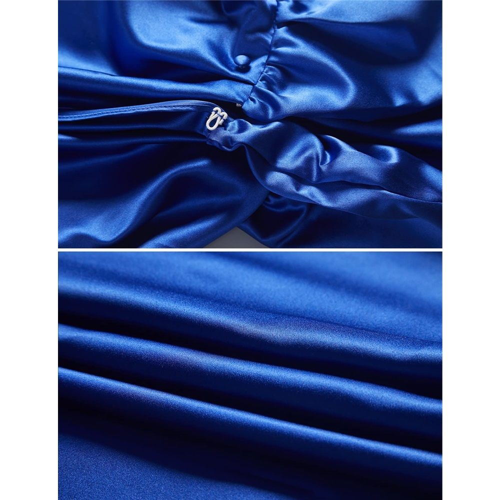 Women's Wedding Hooded Cape Bridal Cloak Poncho Full Length （170）blue  Satin Hooded Cape Unisex Halloween Cloak for Devil Witch Wizard Halloween Christmas Cosplay