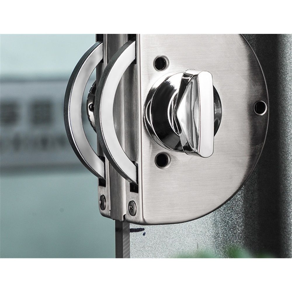 Glass Door Lock with Stainless Steel Double Bolts Swing Push, Double Sliding Security Door Lock  Thick Glass